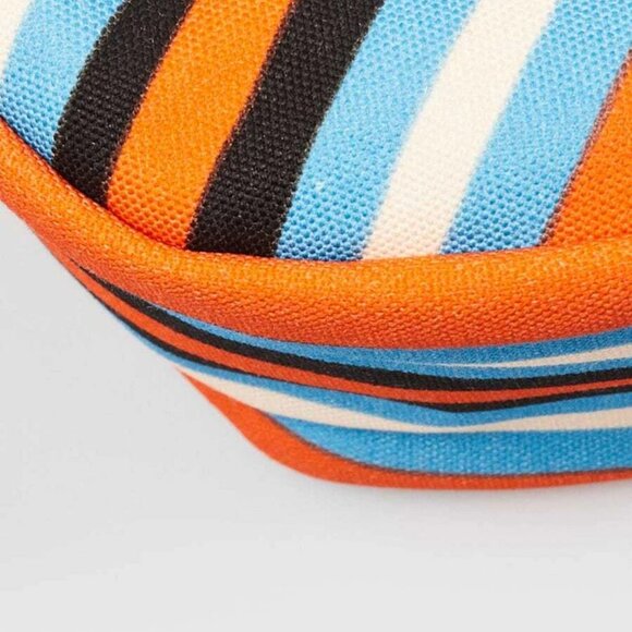 Prada Orange/Blue Striped Canvas Triangle Wristlet Clutch Bag - Picture 5 of 11